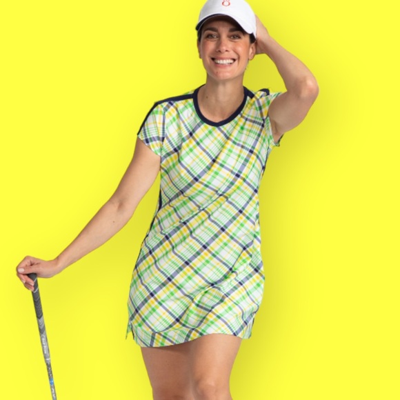 Golf *FINAL DROP* Tennis Shortsleeved Dress with shorts - Picnic Plaid NWT - Picture 10 of 12